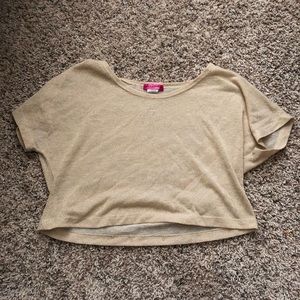 Body Central Gold Sparkly Crop Top